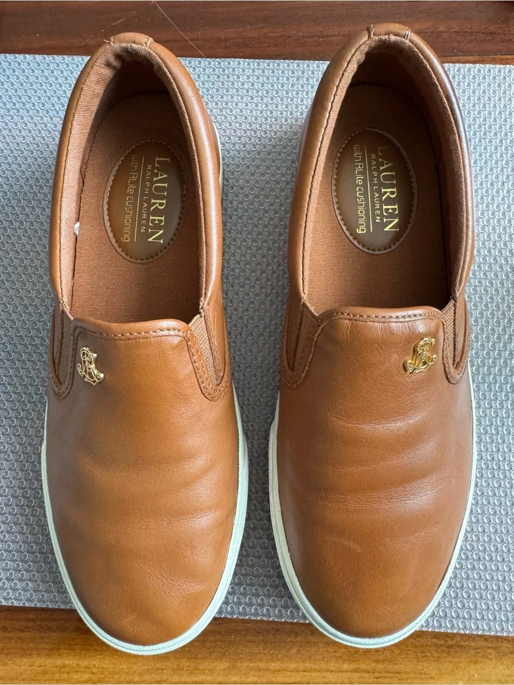 Lauren Ralph Lauren Women’s Cognac Slip-On Leather Loafers